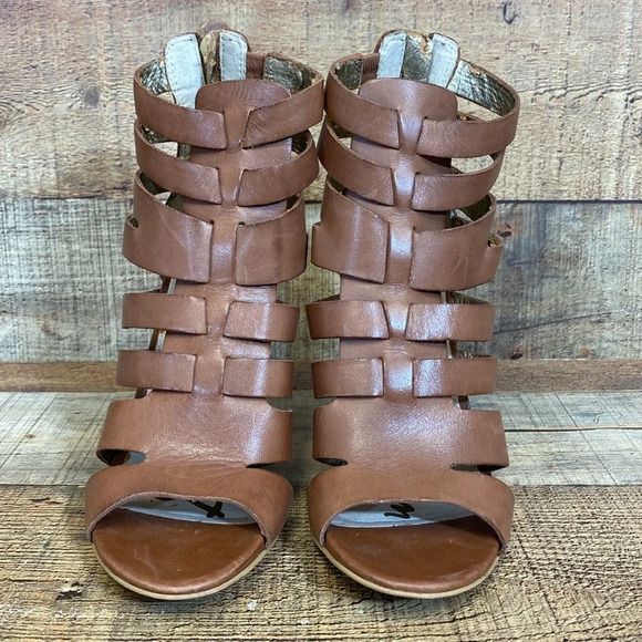 Sam Edelman York Yazmine Gladiator Heels Sandals Womens Size 6.5 M Brown Strappy - Picture 2 of 15